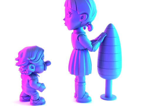 3D Printing Squid Game Super Mario 456 Player Princess Peach toy 3D Model