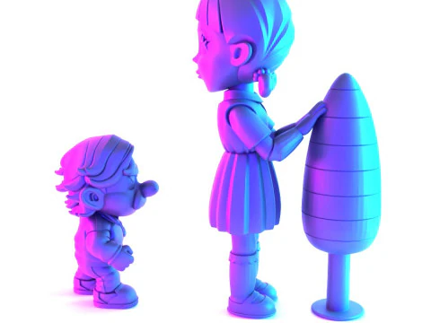 3D Printing Squid Game Super Mario 456 Player Princess Peach toy 3D Model