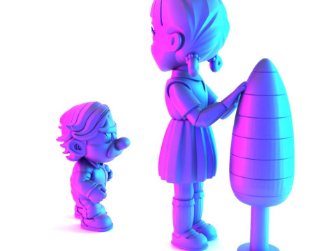 3D Printing Squid Game Super Mario 456 Player Princess Peach toy 3Dモデル