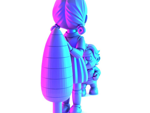 3D Printing Squid Game Super Mario 456 Player Princess Peach toy 3Dモデル