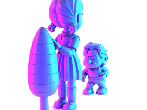 3D Printing Squid Game Super Mario 456 Player Princess Peach toy 3D Model