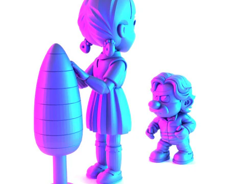 3D Printing Squid Game Super Mario 456 Player Princess Peach toy 3D Model