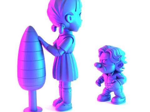 3D Printing Squid Game Super Mario 456 Player Princess Peach toy 3D Model