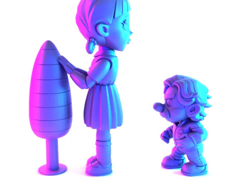 3D Printing Squid Game Super Mario 456 Player Princess Peach toy 3D Model