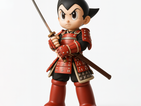 3D Printing Japanese Astroboy Samurai toy Model 3D