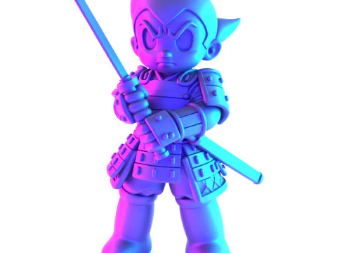 3D Printing Japanese Astroboy Samurai toy 3D Model