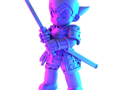 3D Printing Japanese Astroboy Samurai toy 3D Model