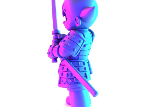 3D Printing Japanese Astroboy Samurai toy 3D Model