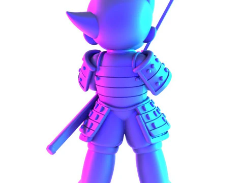 3D Printing Japanese Astroboy Samurai toy 3D Model