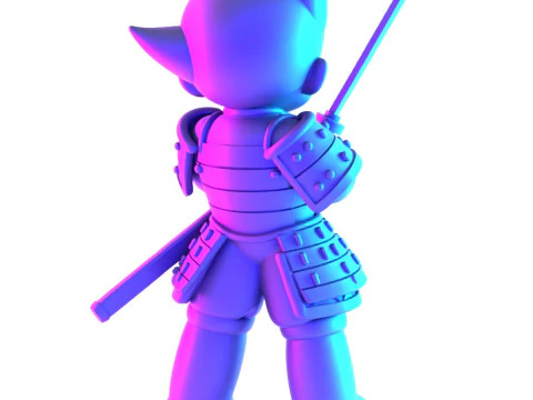 3D Printing Japanese Astroboy Samurai toy 3D Model