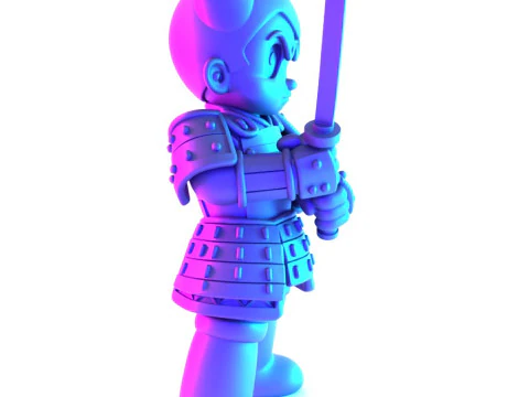 3D Printing Japanese Astroboy Samurai toy 3D Model