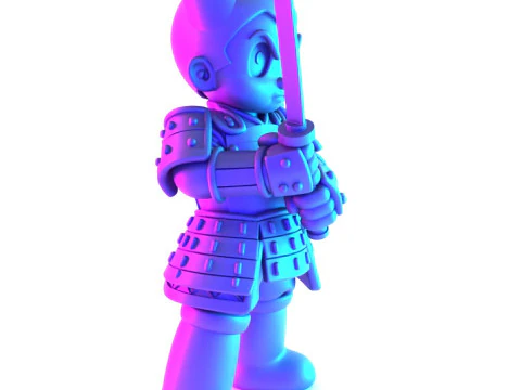 3D Printing Japanese Astroboy Samurai toy 3D Model