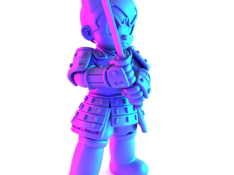 3D Printing Japanese Astroboy Samurai toy 3D Model