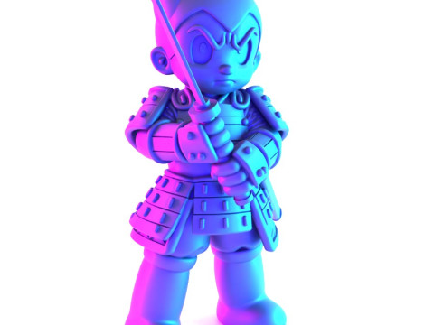3D Printing Japanese Astroboy Samurai toy 3D Модель