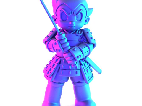 3D Printing Japanese Astroboy Samurai toy 3D Model