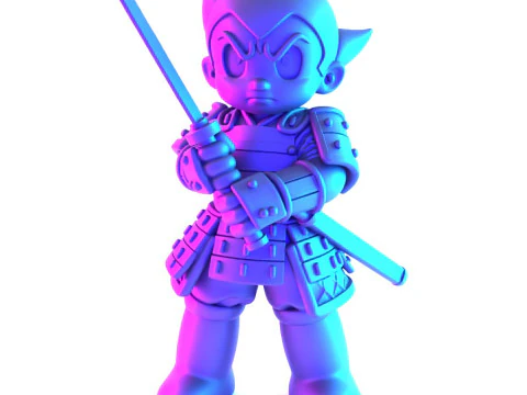 3D Printing Japanese Astroboy Samurai toy 3D Model