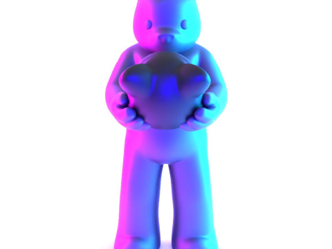 3D Printing Face to Face Bear Inner Self Luke Chueh toy 3D 모델