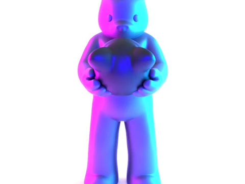 3D Printing Face to Face Bear Inner Self Luke Chueh toy 3D Model