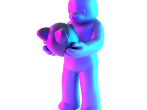 3D Printing Face to Face Bear Inner Self Luke Chueh toy 3D Model