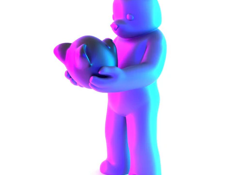 3D Printing Face to Face Bear Inner Self Luke Chueh toy 3D Model