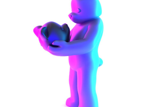 3D Printing Face to Face Bear Inner Self Luke Chueh toy 3D 모델