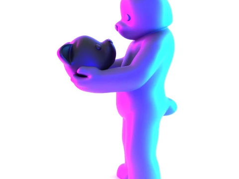 3D Printing Face to Face Bear Inner Self Luke Chueh toy 3D Model