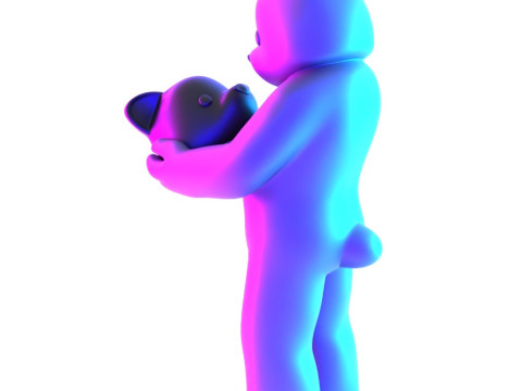 3D Printing Face to Face Bear Inner Self Luke Chueh toy 3D 모델
