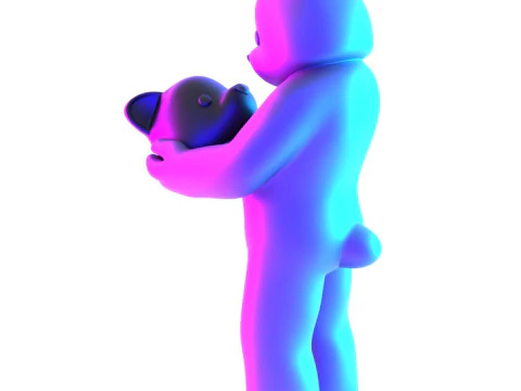 3D Printing Face to Face Bear Inner Self Luke Chueh toy 3D Model