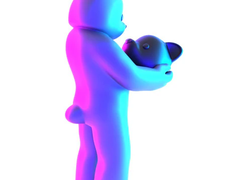 3D Printing Face to Face Bear Inner Self Luke Chueh toy 3D Model