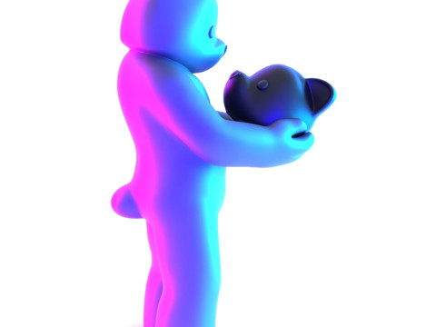 3D Printing Face to Face Bear Inner Self Luke Chueh toy 3D 모델