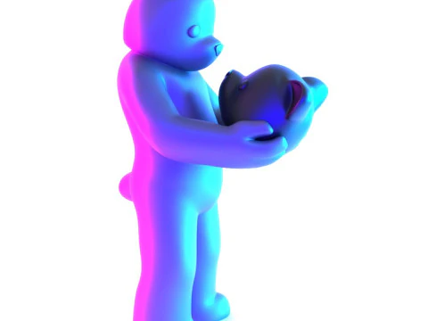 3D Printing Face to Face Bear Inner Self Luke Chueh toy 3D Model