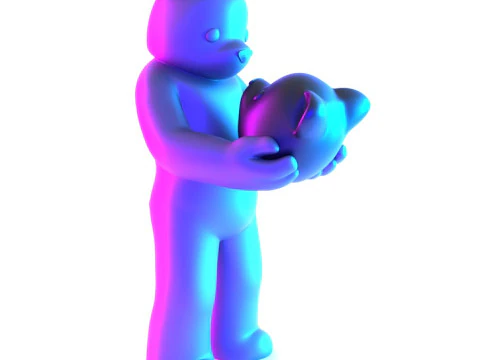 3D Printing Face to Face Bear Inner Self Luke Chueh toy 3D Model