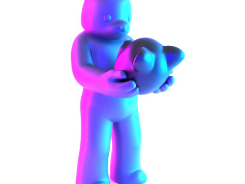 3D Printing Face to Face Bear Inner Self Luke Chueh toy 3D Model