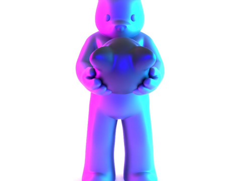 3D Printing Face to Face Bear Inner Self Luke Chueh toy 3D 모델