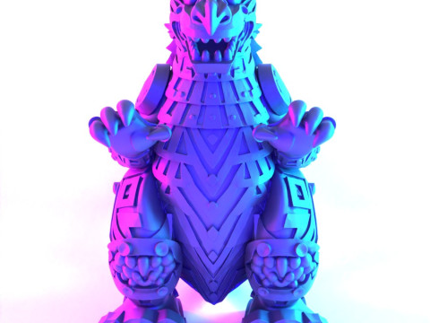 3D Printing Aztec Godzilla Mexican Maya toy 3D मॉडल