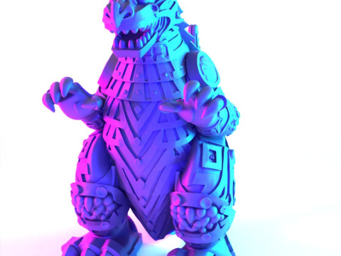 3D Printing Aztec Godzilla Mexican Maya toy 3D मॉडल