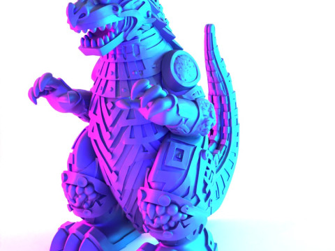 3D Printing Aztec Godzilla Mexican Maya toy 3D मॉडल