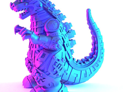 3D Printing Aztec Godzilla Mexican Maya toy 3D मॉडल