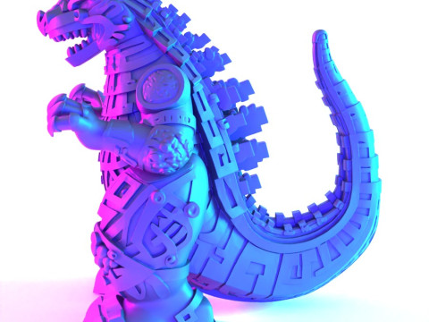 3D Printing Aztec Godzilla Mexican Maya toy 3D मॉडल