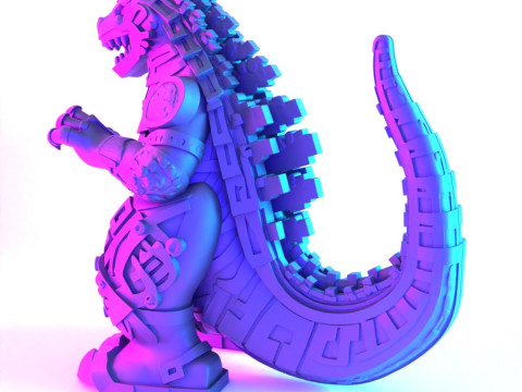 3D Printing Aztec Godzilla Mexican Maya toy 3D मॉडल