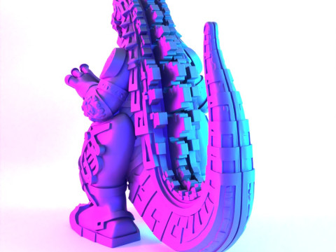 3D Printing Aztec Godzilla Mexican Maya toy 3D मॉडल