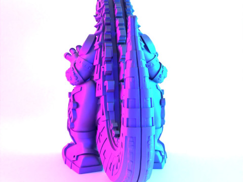 3D Printing Aztec Godzilla Mexican Maya toy 3D मॉडल