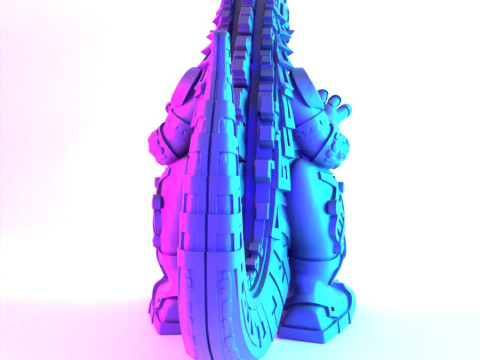 3D Printing Aztec Godzilla Mexican Maya toy 3D मॉडल
