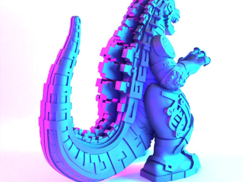 3D Printing Aztec Godzilla Mexican Maya toy 3D मॉडल