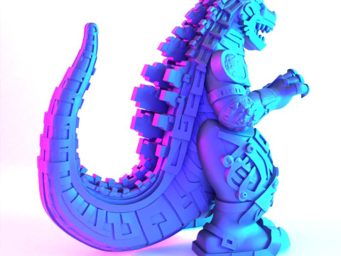 3D Printing Aztec Godzilla Mexican Maya toy 3D मॉडल