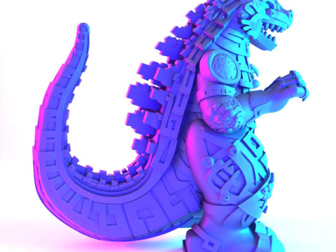 3D Printing Aztec Godzilla Mexican Maya toy 3D मॉडल