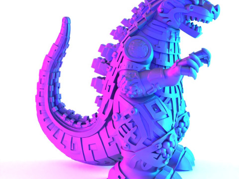 3D Printing Aztec Godzilla Mexican Maya toy 3D मॉडल