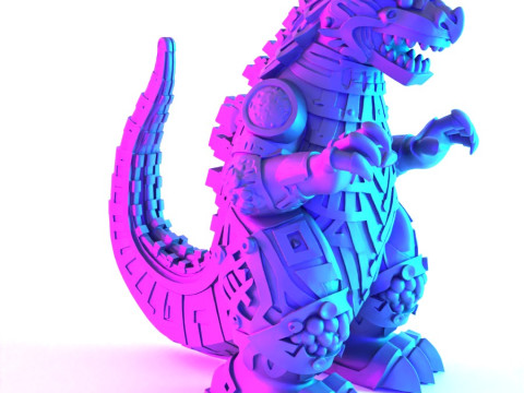 3D Printing Aztec Godzilla Mexican Maya toy 3D मॉडल