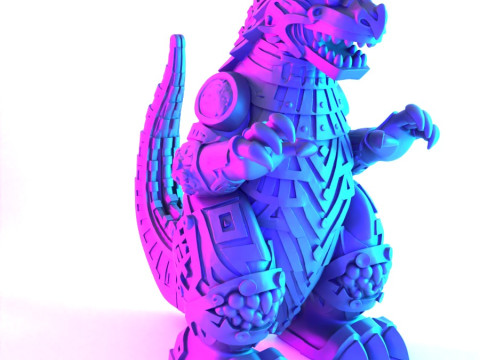 3D Printing Aztec Godzilla Mexican Maya toy 3D मॉडल