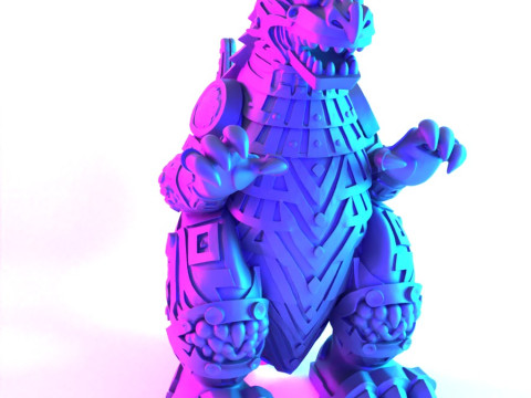 3D Printing Aztec Godzilla Mexican Maya toy 3D मॉडल